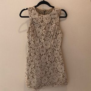 Alice + Olivia Off White Floral Lace Dress